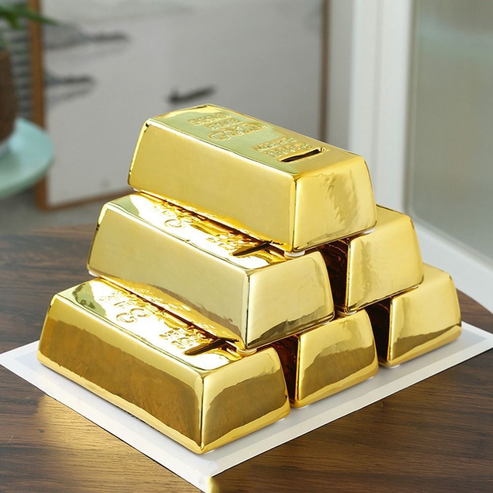 Coin Operated Kiddie Ride - Einzigartige Plastik-Goldbarren Kindergeburtstagsgeschenke Goldbarren-Requisite Simulationsmünzenetui Münzbank