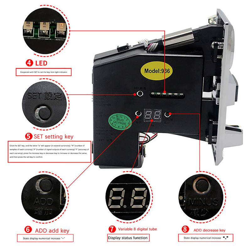 1pc 616 Multi-Münz-Slot-Akzept – Arcade Games And Vending Bewertung und Preis
